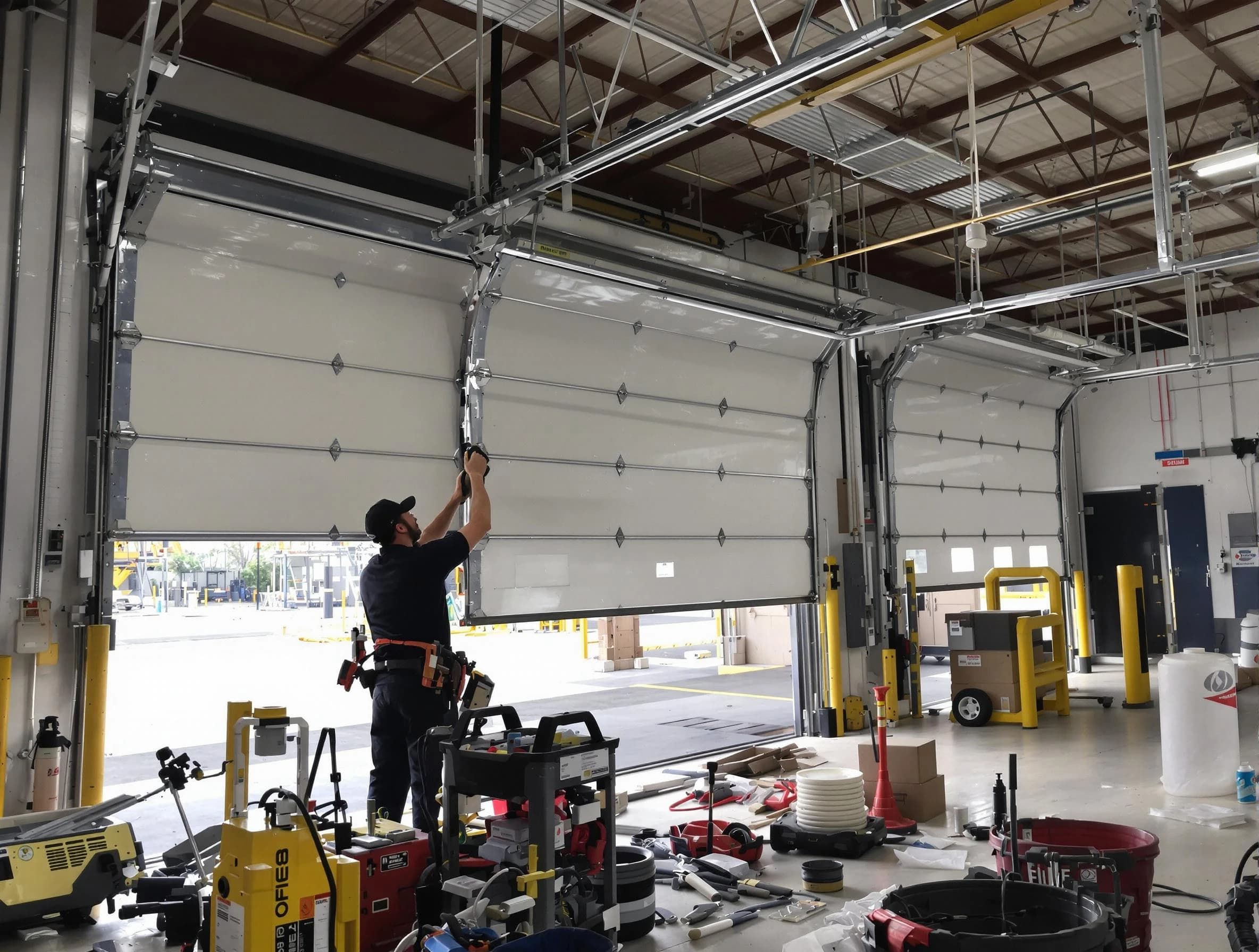 Franklin Garage Door Repair technician performing commercial garage door repair in Franklin