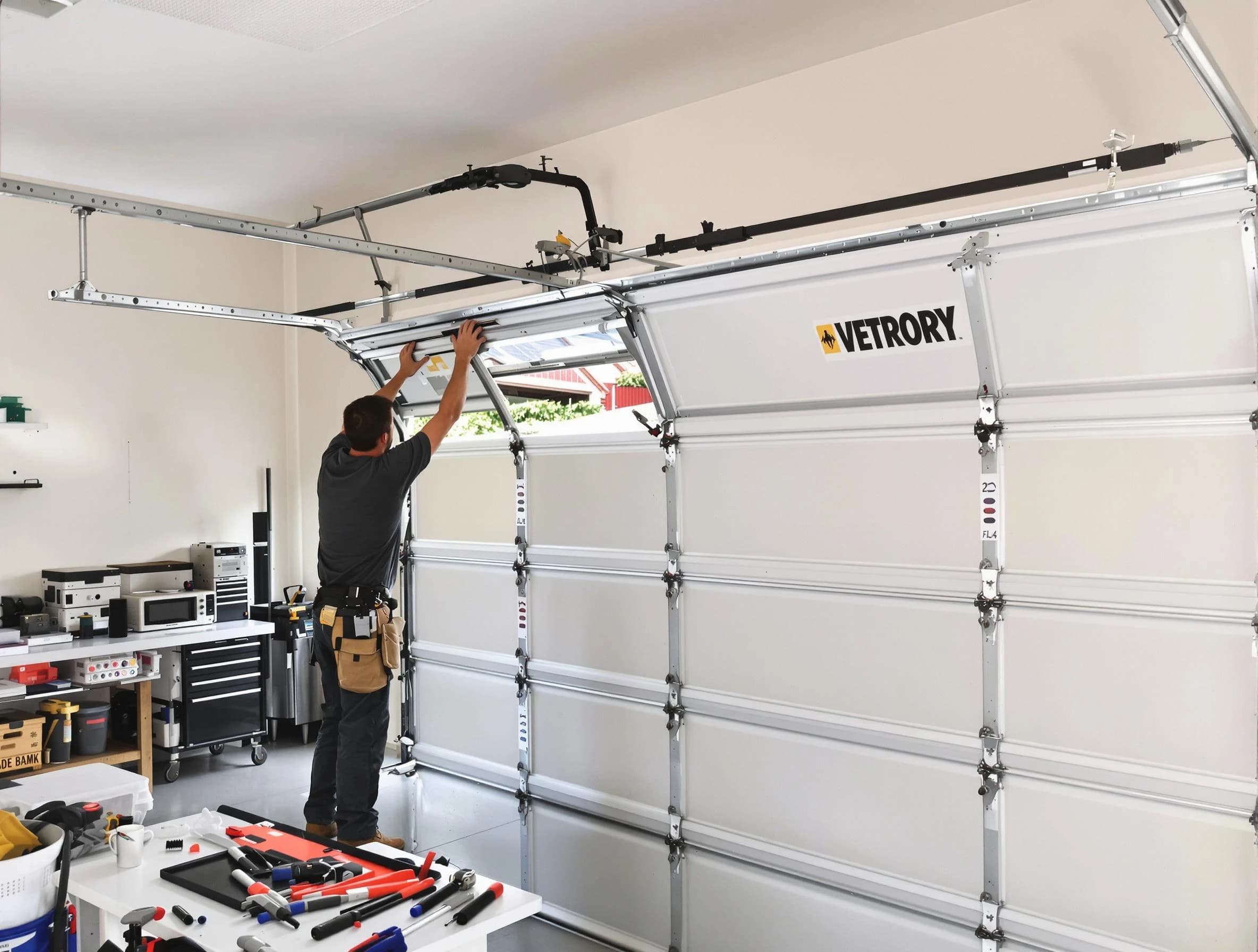 Franklin Garage Door Repair technician performing section replacement in Franklin