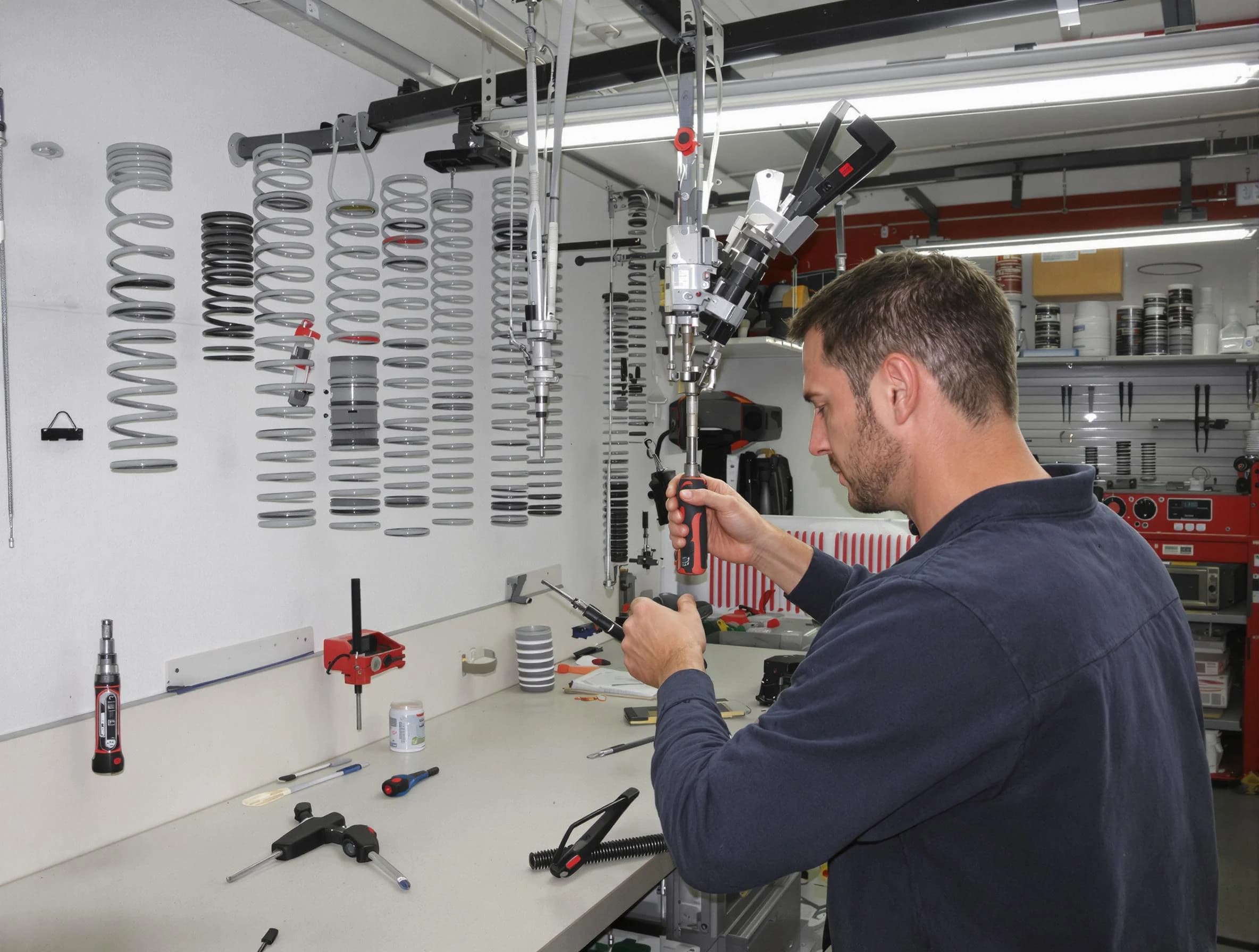 Franklin Garage Door Repair safety certified technician performing precision spring replacement in Franklin